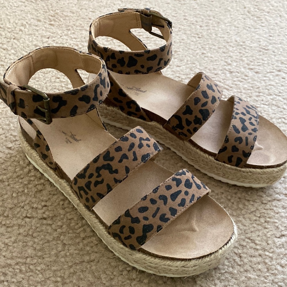 Target Universal thread leopard print espadrille sandals